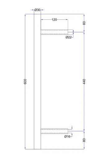 [HH-OKI-P600-Ø30] Rukohvat  Ø 30x600 mm Brušeni - Kosi Prihvat